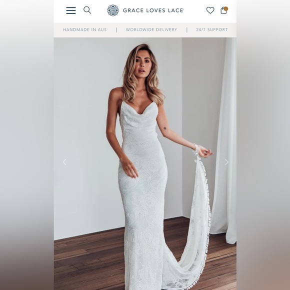 NWOT |Grace Loves Lace |Honey Rose |Lace Wedding Dress - Picture 3 of 15